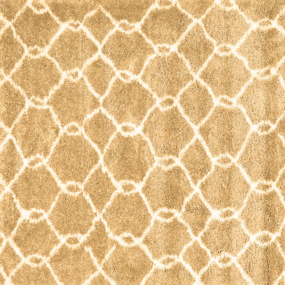 Ahgly Company Indoor Square Trellis Brown Modern Area Rugs, 8' Square