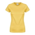thumbnail image 2 of TANGNADE Women's Basic Cotton Crew Neck Slim Fit Tee Tunic Length T Shirt, Gold M, 2 of 3