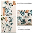 thumbnail image 4 of Women Two Piece Pajamas Silky Short Sleeve Top Pant Set V Neck Button Down Fashion Summer Sleepwear Loungewear Type 1 M, 4 of 5