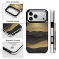 thumbnail image 5 of Wallet Case For Apple iPhone Air / 17 Pro / 17 Pro Max Series with Card Holder, PU Leather Kickstand Card Slots Screen Protector Included For iPhone 17 Series, Black Gold Gradient, 5 of 8