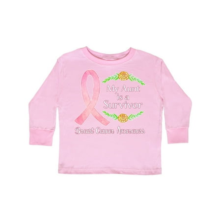 

Inktastic My Aunt is a Survivor Breast Cancer Awareness Gift Toddler Boy or Toddler Girl Long Sleeve T-Shirt
