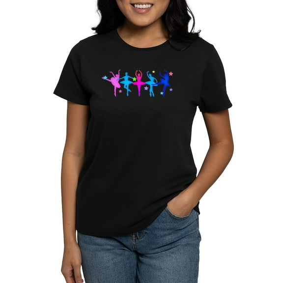 CafePress - Ballet Sillouettes T Shirt - Women's Traditional Fit Dark T-Shirt