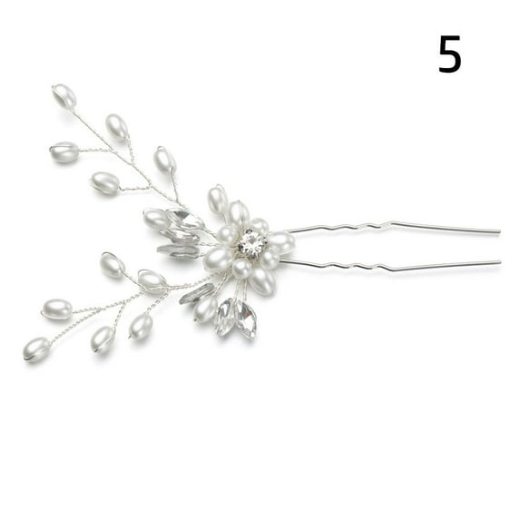 Fashion Bridal Bridesmaid Pearl Rhinestone Women Headwear Hairpins Wedding Hair Accessories Hair Jewelry Hair Clips 5
