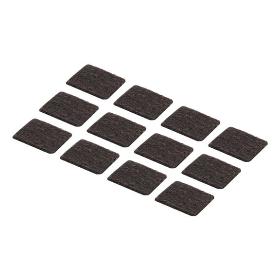 24pcs Felt Furniture Pads, 2.2 Inch Square Small Felt Chair Leg Floor Protectors Prevent Scratches, Dark Brown