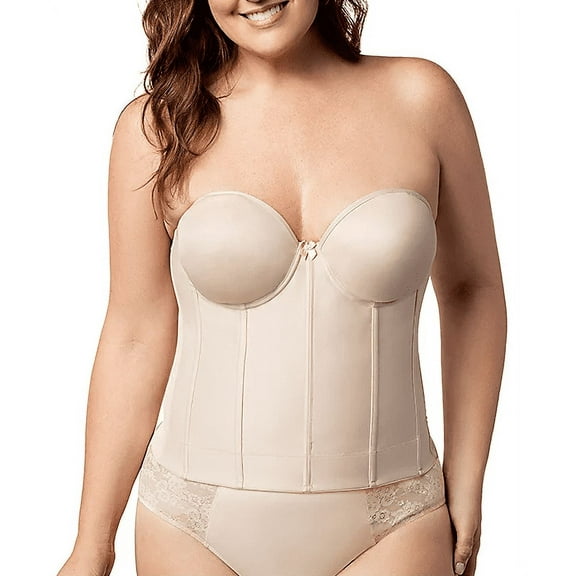 ELILA Nude Molded Strapless Longline Underwire Bra, US 44D, UK 44D, NWOT