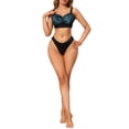 thumbnail image 2 of INSPIRE CHIC Women's Lace V-Neck Full Coverage Bra Wireless Push Up Soft Cup Breathable Minimizers B 36 Dark Green, 2 of 5