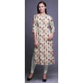 thumbnail image 3 of Bimba Printed Long Kurti Dress Straight Tunic 3/4 Sleeve Dresses For Women Top, 3 of 6