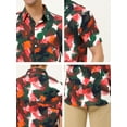 thumbnail image 6 of Lars Amadeus Men's Printed Button Down Short Sleeves Hawaiian Color Block Shirts, 6 of 6