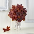 thumbnail image 3 of Nearly Natural 20" Autumn Maple Leaf Artificial Plant in Metal Planter in Red, 3 of 3