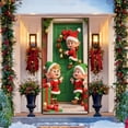 thumbnail image 5 of Christmas Door Cover 185*90/180*90Cm,Christmas Door Curtain Ensigns Outdoor Photo Christmas Day Party Elves Celebration Decoration Background Hanging Decoration Hanging Fabric, 5 of 6