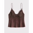 thumbnail image 4 of Women Polka Dot Print Tank Top Lace Trim Bralette Spaghetti Strap Y2k Camisole Red Polka Dots XL, 4 of 9