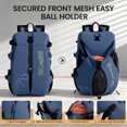 thumbnail image 2 of Soccer Bag 2-in-1 Sports & Travel Backpack with Ball and Laptop Compartments, Water-Resistant, for Basketball Volleyball Football, Blue, B00391, 2 of 10