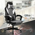 thumbnail image 6 of Computer Gaming Chair Office Chair with Footrest Headrest Lumbar Support Ergonomic Swivel Adjustable Recliner, Gray, 6 of 6