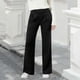 thumbnail image 2 of Amzcrzy Pantalones Vestir Mujer Color Liso S-2XL - Cintura Alta Elástica, Pliegues Frontales, Sin Cremallera, Bolsillos, Para Trabajo Negro, 2 of 5