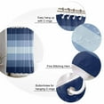 thumbnail image 3 of Navy Blue Shower Curtain, 60" x 72", Ombre Stripe Waterproof Bathroom Curtain Washable Shower Curtain Set with 12 Hooks, 3 of 6