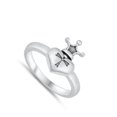 thumbnail image 4 of Elegant High Polish Cross Crown Promise Heart Ring .925 Sterling Silver Band Jewelry Female Size 4, 4 of 4
