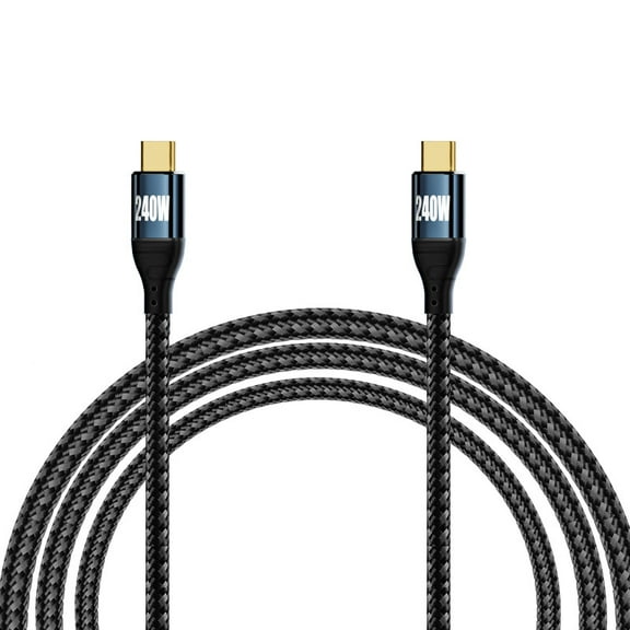 CY 2.0M USB-C 240W Type-C Cable 480Mbps 48V 5A Compatible with USB2.0 100W Charging for Laptop Tablet Phone