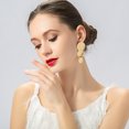 thumbnail image 5 of Laklulu Pendientes de mujer con hebilla geométrica en oro mate y plata, pendientes colgantes Vintage para mujer, 5 of 5