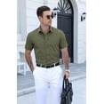 thumbnail image 6 of COOFANDY Men's Lightweight Breathable Short Sleeve Shirt, 100% Polyester, Easy-Care Wrinkle-Resistant for Daily Casual and Office Wear, 6 of 8