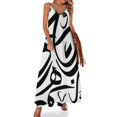 thumbnail image 1 of Camisetas con estampado de caligrafía árabe, vestido sin mangas, ropa de mujer, vestidos de estilo coreano, vestido largo de verano para mujer, 1 of 7