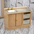 thumbnail image 3 of OTVIAP Dollhouse Decoration,1/12 Dollhouse Miniatures,Dollhouse 1:12 Scale Miniature Furniture Model Kitchen Dish Washing Table with Baskets, 3 of 8