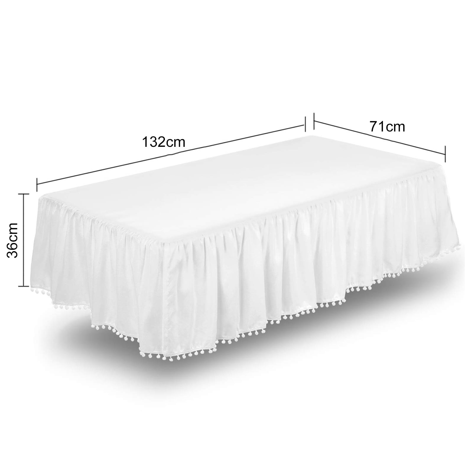 Pnellth Plush Ball Ruffled Crib Skirt Toddler Adjustable Elastic Bedding Crib Ruffle Bed Skirt Baby Boys Girls Bed Cover