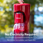 Drinkmate OmniFizz Sparkling Water and Soda Maker, Carbonates Any Drink, CO2 Cylinder Not Included (Royal Red)
