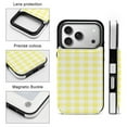 thumbnail image 3 of Check Pattern Yellow And White Leather Wallet Case for iPhone 17 Pro Wallet Case Card Holder Flip, 3 of 8