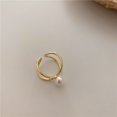 thumbnail image 4 of Womens Pearl Cross Ring Adjustable Gold Plated Copper Vintage Fashion Jewelry Quality Durable Versatile Vintage, 4 of 7