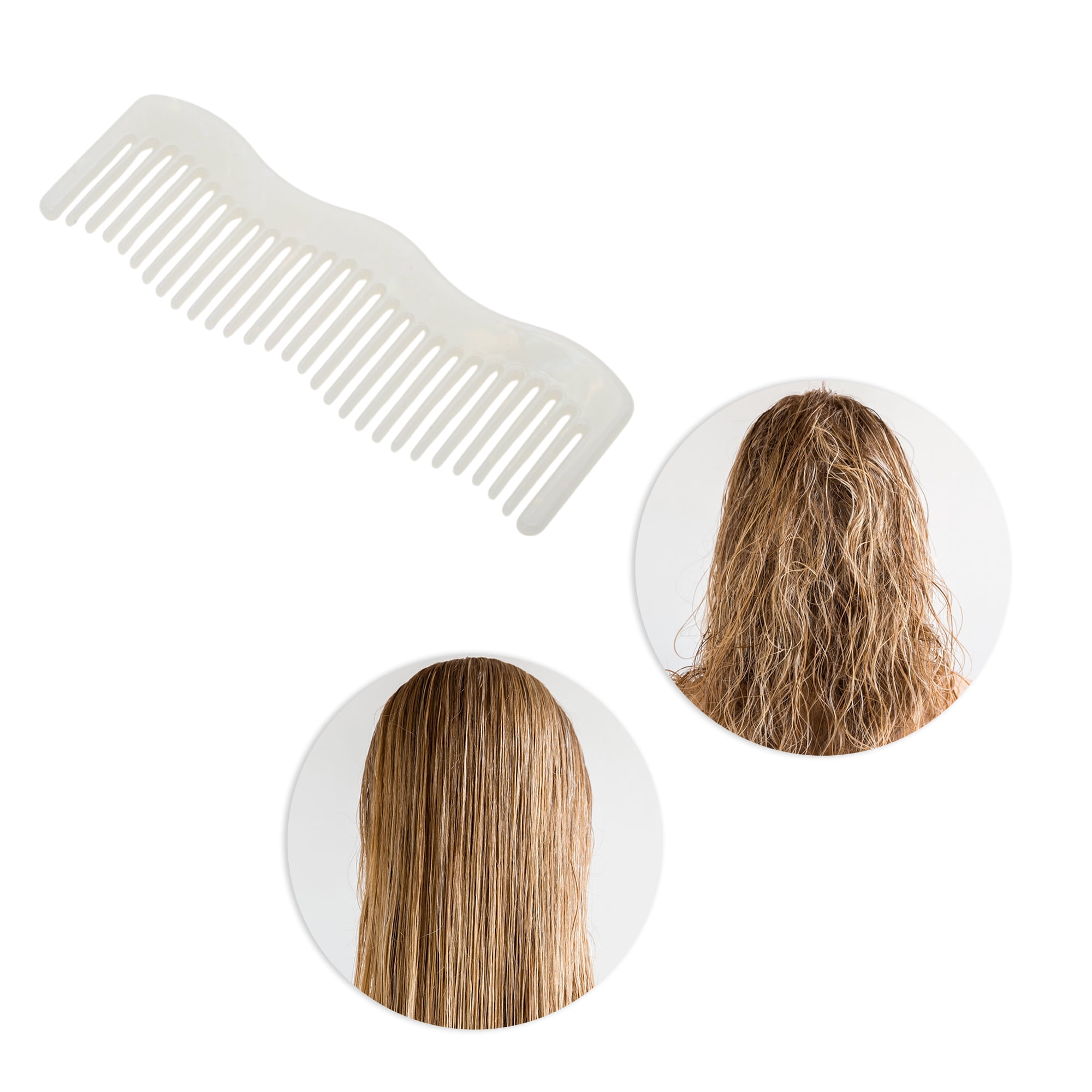 Unique Bargains 1 Pc Wave Hair Comb Designed for Making hair Smooth Colorful White
