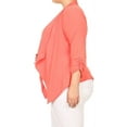 thumbnail image 2 of Plus Size Women's Trendy Style Open Front Solid Cardigan, 2 of 4