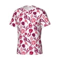 thumbnail image 3 of Yiaed Tulips Flowers Print Mens Short Sleeve Tight Fit T-Shirt, Crewneck Casual Tee-Large, 3 of 5