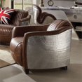 thumbnail image 2 of ACME Chaise Brancaster en Cuir Rétro Brun et Aluminium, 2 of 3