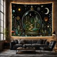 thumbnail image 6 of Garden Inside a Glass Terrarium Under Stars, Dreamy Fantasy for Plant Lovers, Botanical Cosmos Decor, Housewarming Gift Tapestry Wall Hanging for Bedroom, Living Room and Dorm, 6 of 7