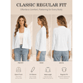 thumbnail image 2 of QUALFORT Women's 3/4 Sleeve Cropped Cardigan Sweater, Open Front Shrug, White, Size M, 2 of 7