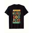 thumbnail image 1 of 100 School Uniform T-Shirt - Boys and Girls Black Casual Crew Neck Top, Color Printed, Soft Stretch Fabric, Loose Version, All Season School Spirit Wear, Machine Washable, 1 of 5