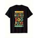 thumbnail image 1 of 100 School Uniform T-Shirt - Boys and Girls Black Casual Crew Neck Top, Color Printed, Soft Stretch Fabric, Loose Version, All Season School Spirit Wear, Machine Washable, 1 of 5