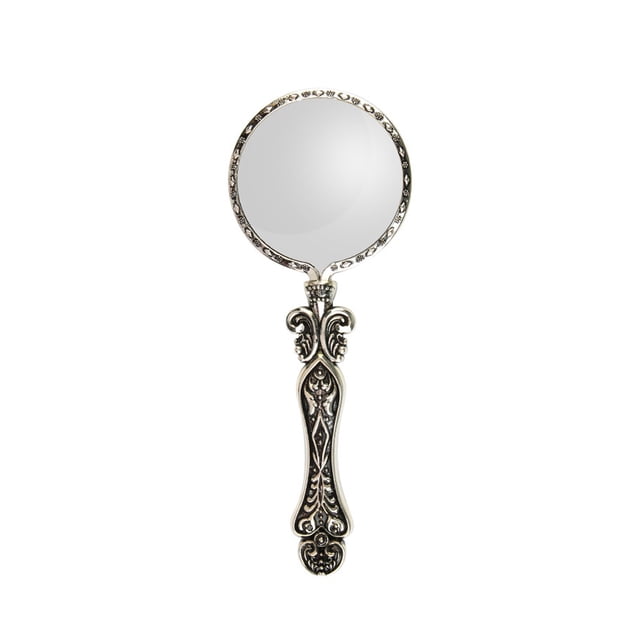 Eigraketly Lupa de estilo Vintage, lupas de costura, lente de lupa de alta definición, inspección de lectura, mango de Metal Retro lupas Plata antigua