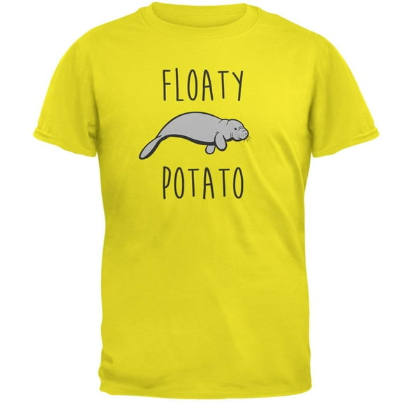 Floaty Potato Manatee Mens T Shirt Bright Yellow X-LG