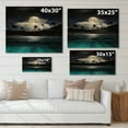 thumbnail image 4 of Designart 'Green Beach Under Tropical Full Moon' Modern Print on Natural Pine Wood, 4 of 5