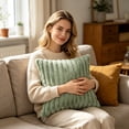 thumbnail image 6 of Plush Decorative Throw Pillow Cover Soft Velvet Cushion Case for Sofa Couch Bed Lumbar 20 x 20Inch White, 6 of 6