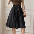thumbnail image 5 of Utoimkio Women's Light Blue Culotte Shorts,High Waisted Cropped Wide Leg Trousers with Ruffled Waist and Buttons, 5 of 6