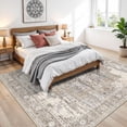 thumbnail image 2 of 9x9 Living Room Square Area Rug, Vintage Large Washable Square Rugs for Bedroom/Dining Room/Home Office/Study Room Non Slip & Stain Resistant Carpets for Home with Dogs Cats 9X9 Beige, 2 of 17