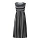 thumbnail image 4 of Vestido largo sin mangas a rayas casual para mujer: cuello redondo, bolsillos, poliéster/spandex, tallas S-XXL, se ajusta a la talla, versátil para todas las estaciones, 4 of 5