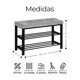 thumbnail image 4 of Banco Zapatero, Zapatero de 3 Niveles para Entrada, Organizador de Almacenamiento con Asiento Acolchado de Espuma, Estructura de Acero Reforzado, Asiento Color Gris, Capacidad de 6 Pares, 4 of 9