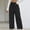 Black, variant on High Waisted Pants with Pockets Casual Business Lounge Long Trousers Solid Slacks