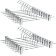 thumbnail image 1 of Perchas para pantalones Amber Home de metal con clips, 50 unidades, cromadas, 12,6 cm, 1 of 7