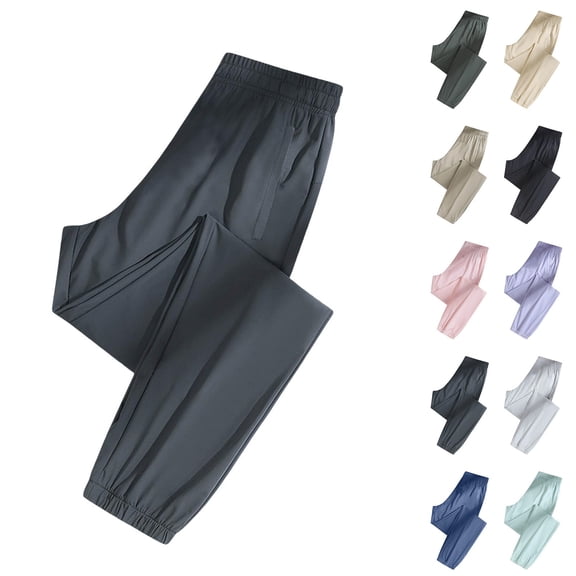 Delayuji Womens Wide Leg Pant Quick Drying Pants Breathable Loose Pants Womens Elastic Waist Cool Pants With Zipper Pockets Unisex