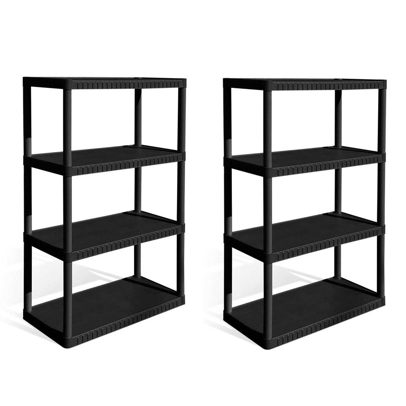 Contico 34 x 14 x 53 Inch 4 Tier Resin Indoor and Garage Storage Shelf