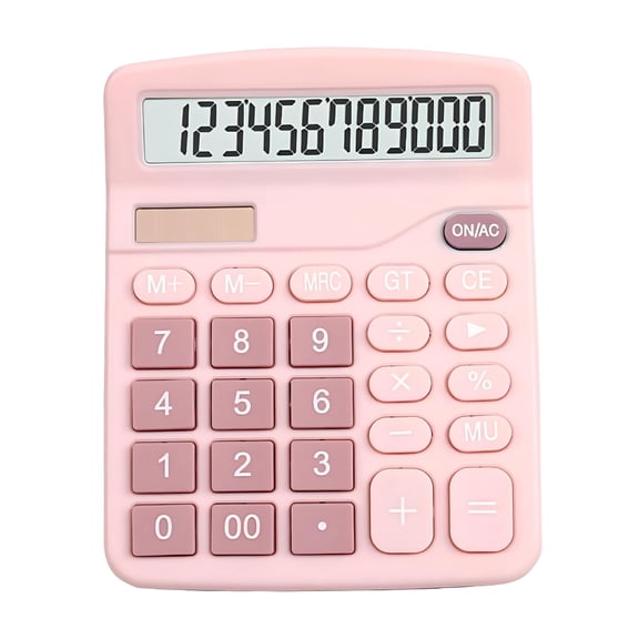 GJX Solar Battery Office Calculator with Large LCD Display Big Sensitive Button,Dual Calculators - Pink,14x11